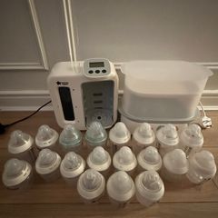 Tommee Tippee Perfect Prep and Steriliser w 19 Bottles- Excellent Condition