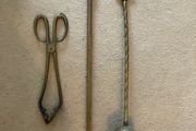 Victorian brass fireplace brush