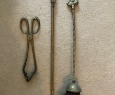 Victorian brass fireplace brush