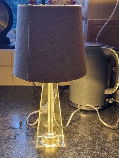 Cyprus Tapered Crystal with Shade Table Lamp