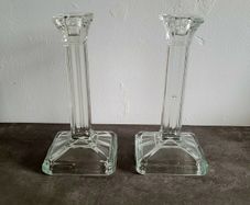 Art deco doric column candlesticks