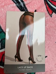 three fishnet tights