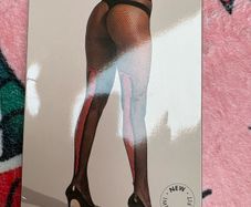 three fishnet tights