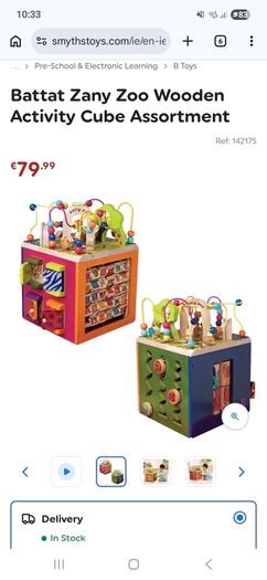 Battat Zany Zoo Wooden Activity Cube