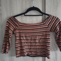 orage black stripes Crop top fits Xs s worn once