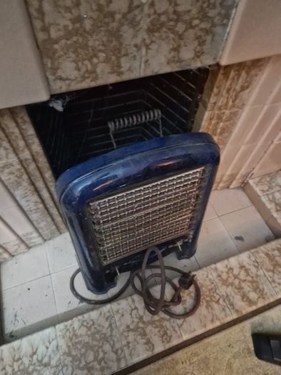 1920s/30s Vintage MAGNET 1930s Art Deco cobalt blue enamel electric fire