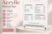 Personalized Acrylic Price List Sign Custom Logo &amp; Menu for Salons Studios