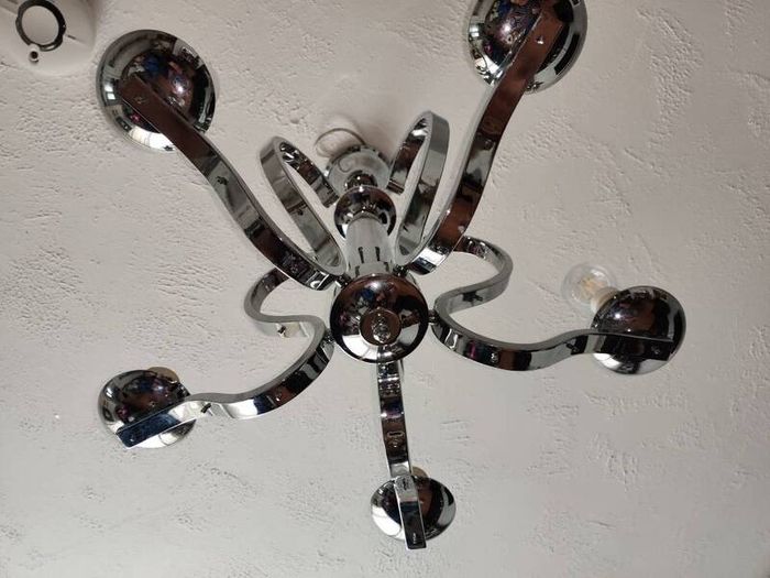 Modern 5 Arm Chrome Ceiling Light Chandelier Pendant Fitting