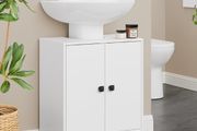 Bathroom Vanity Unit Storage Cabinet Under Basin,48 x 30 x 60cm,White  Cupboard Wash Stands, Vanity Units Space Saving Open Compartment ,Adjustable Shelf Addition To Your Home