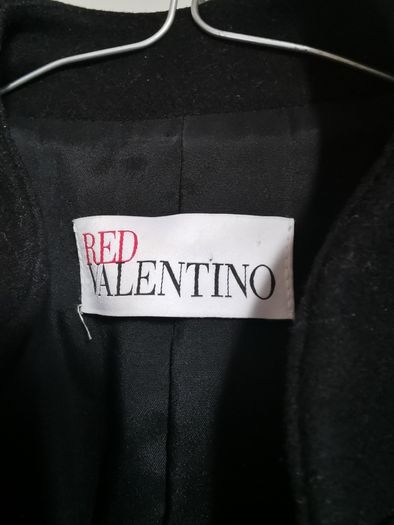 Red Valentino Frayed Bow Detail Wool Coat UK 8