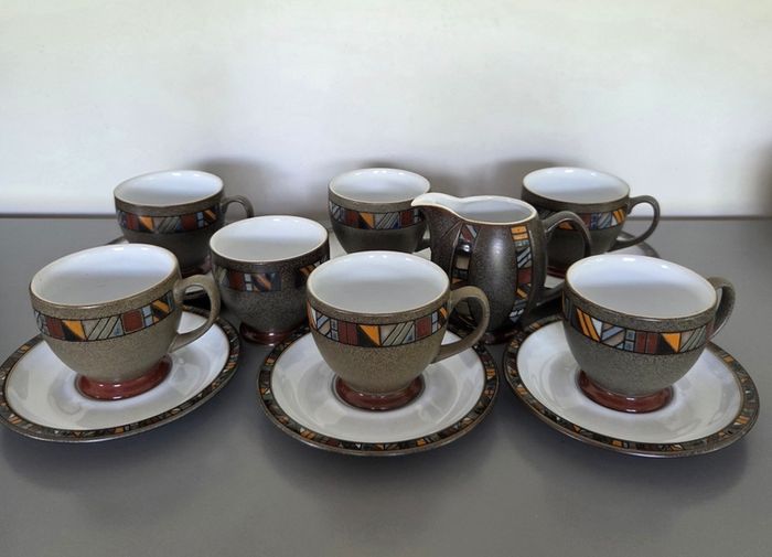 Cups Saucers Sugar Bowl Creamer Denby