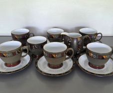 Cups Saucers Sugar Bowl Creamer Denby