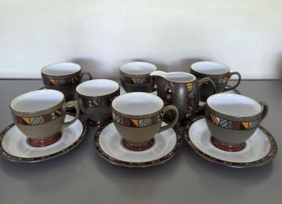 Cups Saucers Sugar Bowl Creamer Denby