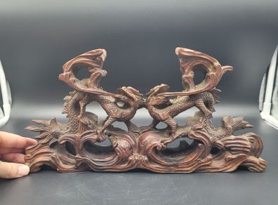 Chinese Qing Carved Dragon Incense Stand 19th Century