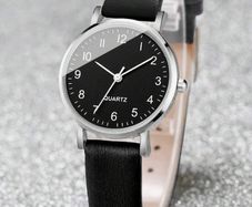 Brand New Black Women Digital Dial Quartz Wrist Watch Leather Strap