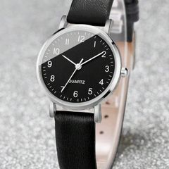 Brand New Black Women Digital Dial Quartz Wrist Watch Leather Strap