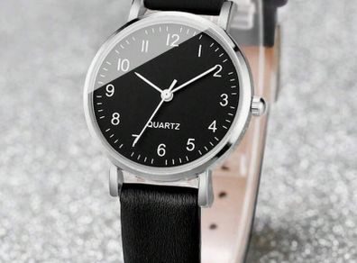 Brand New Black Women Digital Dial Quartz Wrist Watch Leather Strap