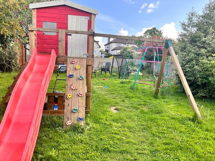 Play house with slide and climbing wall