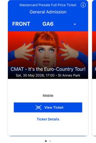 CMAT tickets x2