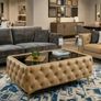 Chesterfield Coffee Table Velvet Rectangle 83x63x45cm with Glass Image 7