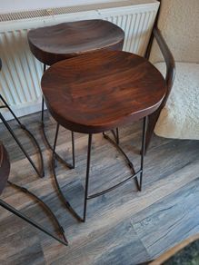 4 Solid Oak Stools