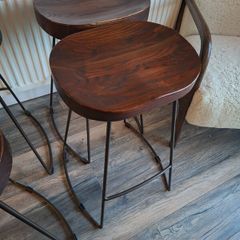4 Solid Oak Stools