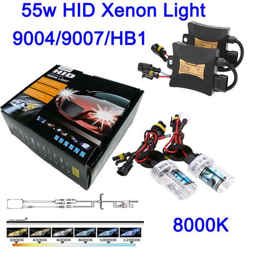 55W HID Xenon Light Conversion Kits Replacement 8000K Car Headlight for HB1 9004 2pcs 12V  Kit H1 H3 H11 9005 Bulb Auto Lamp