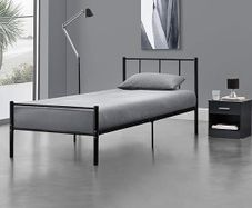 Single Bed Frame Metal Slatted 90 x 200 cm