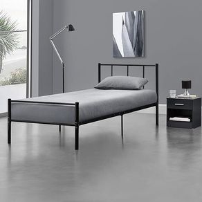 Single Bed Frame Metal Slatted 90 x 200 cm