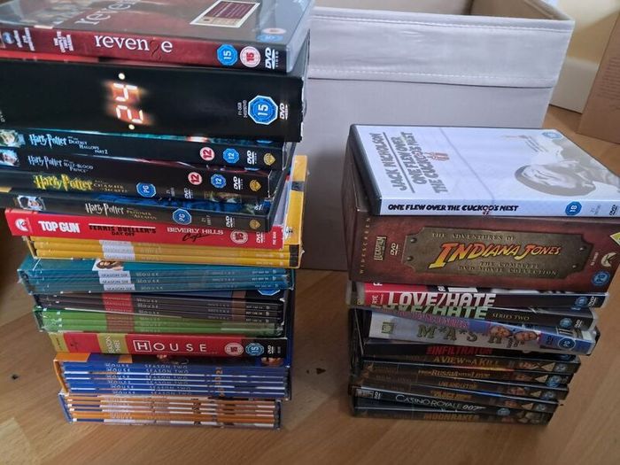 Large DVD Job Lot Films & TV Box Sets Harry Potter, House, Bond, Indiana Jones & More