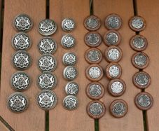 Vintage  Military European Uniform Buttons,Armee Militare 1234