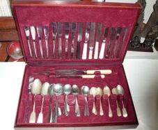 Cutlery set silver plated and contemporary mix uncomplete set
