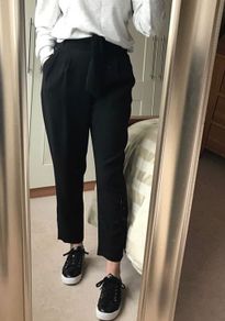 Black Paperbag Trousers