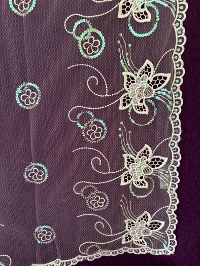 Passigatti Scarf/Wrap with Embroidery and Sequin Detailing