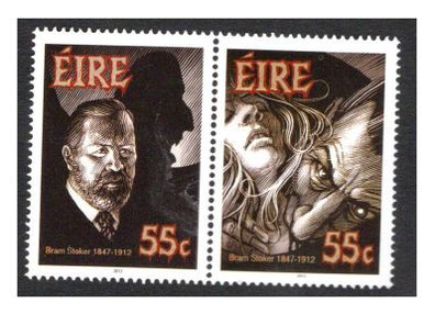 2012 Ireland Death Centenary of Bram Stoker (Dracula) Commemorative Stamps Mint Never Hinged (MNH)