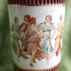 Vintage Colibri Grecian Fresco Design Porcelain Lighter - Handmade In Italy-Fiorentine collectible vintage lighter
