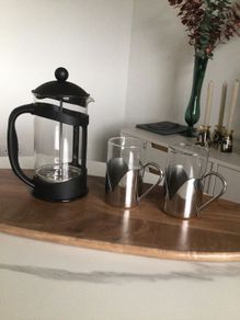 Coffee Pot & 2 Latte Glasses