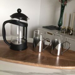 Coffee Pot & 2 Latte Glasses