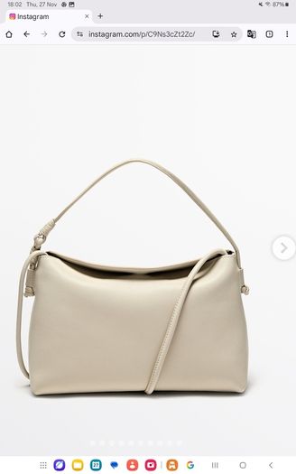 Massimo Dutti Leather Crossbody Bag - Grey - BNWT RRP 79.95