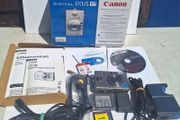 canon digital ixus v3 digital camera complete kit with box charger battery working