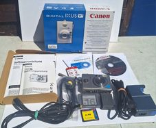 canon digital ixus v3 digital camera complete kit with box charger battery working