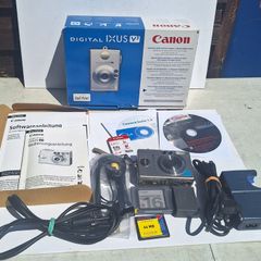 canon digital ixus v3 digital camera complete kit with box charger battery working