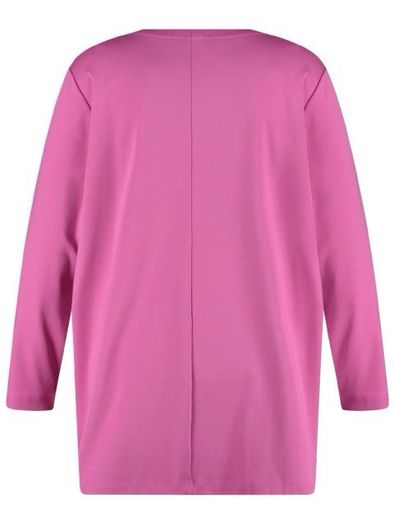 NEW  FURTHER REDUCED from SAMOON a pink casual cardigan with side slits and a matching black and white top with pink trim . Length of both items is 33 inches