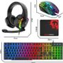 Wired Gaming Keyboard and Mouse Headset Combo,Rainbow LED Backlit Wired Keyboard,Over Ear Headphone with Mic,Rainbow Backlit Gaming Mice,Mouse Pad,for PC,Laptop,Mac,PS4,Xbox(Black) Image 8