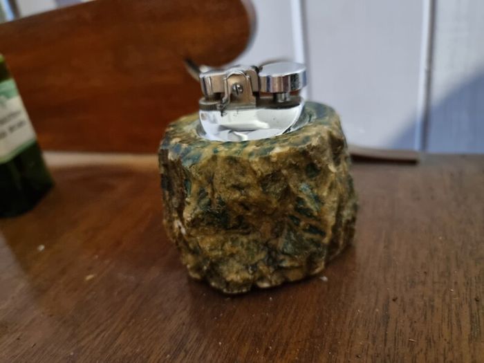 Vintage green alabaster lighter by Romano Bianchi, Italy, 1970
