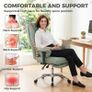 Executive Office Chair, Reclining Desk Chair with Footrest, Adjustable Armrests, Pet Friendly Faux Leather, Green Image 5