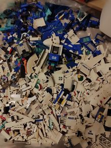 Loose Lego City Police Sets and Pieces White and Blue Lego