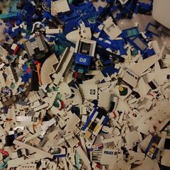 Loose Lego City Police Sets and Pieces White and Blue Lego