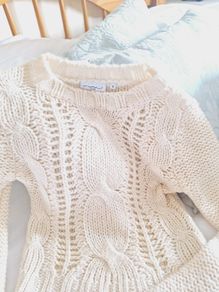 New Look Cream Knit Crop Jumper - Size 6