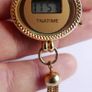 Vintage 70s LCD Digital Quartz Tassel Necklace Oval PENDANT Watch Image 5